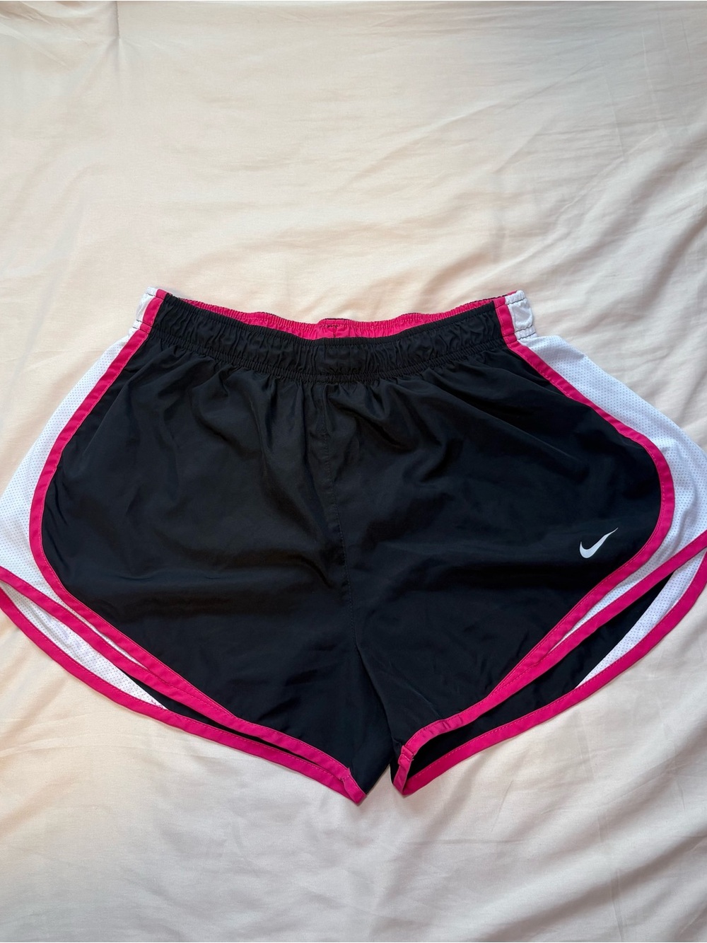 Nike Women’s Black Athletic Shorts with Pink Trim